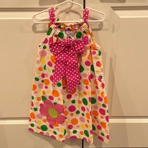 Cute spring dress with polka dots and flower size 6